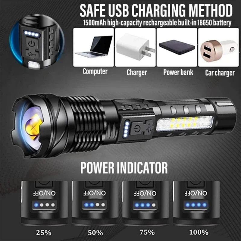 Powerful LED Flashlight Rechar - Fishing Light reseña y precio