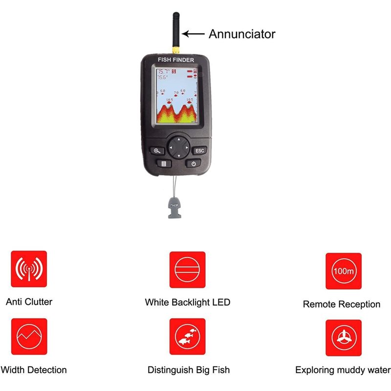Wireless Sonar Fish Finder, Po - Fish Finder Portable reseña y precio