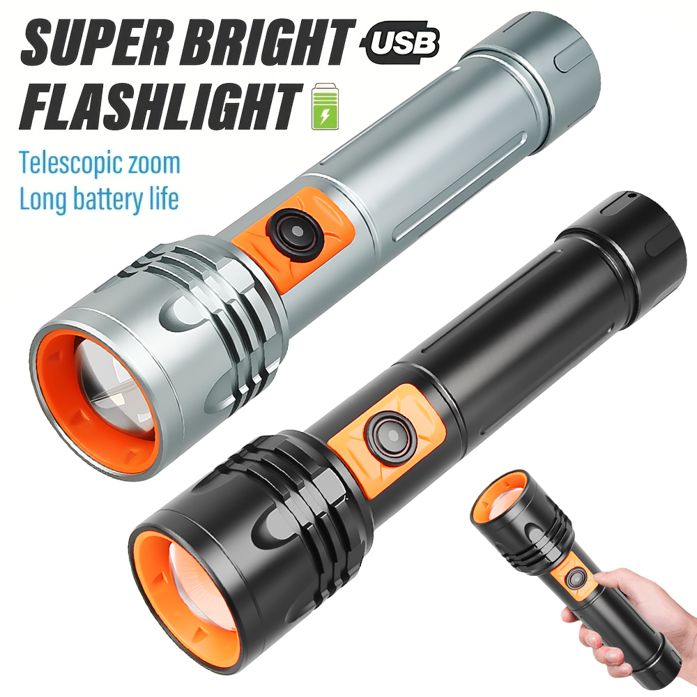 High Power LED Flashlight USB  - Fishing Light reseña y precio