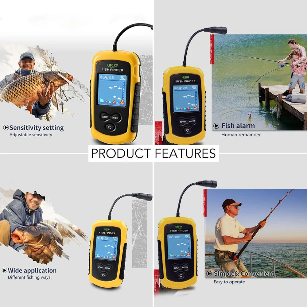 Lucky LCD Color Screen Portabl - Fish Finder Transducer reseña y precio