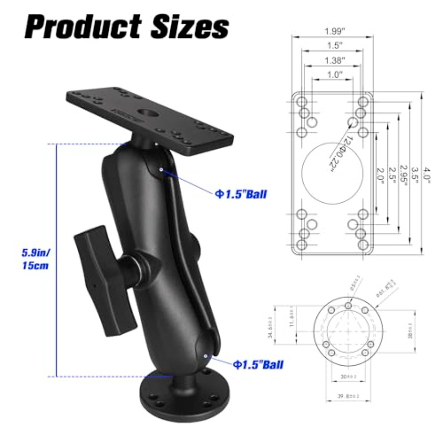 Kayak/boat fish finder mount:  - Fish Finder Mount reseña y precio