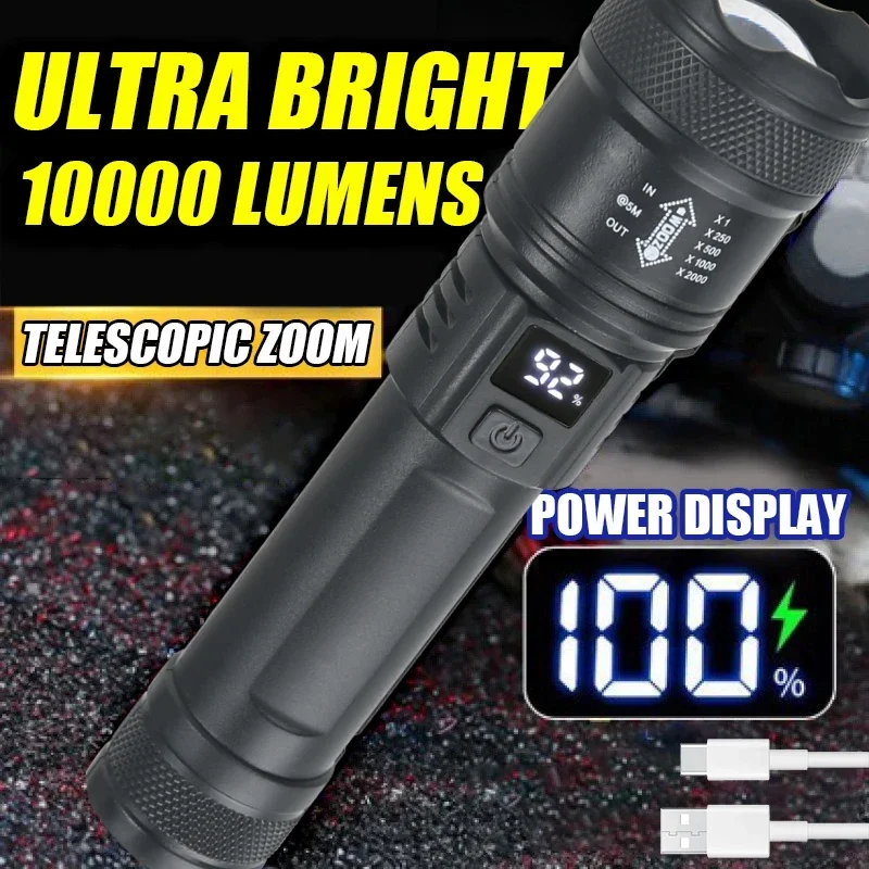 9900LM Powerful LED Flashlight - Fish Finder Battery reseña y precio