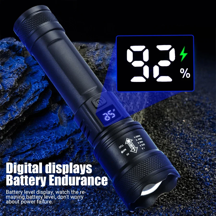 9900LM Powerful LED Flashlight - Fish Finder Battery reseña y precio