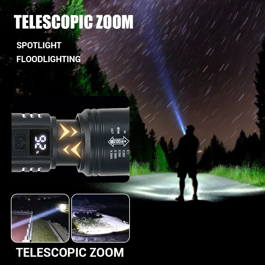 9900LM Powerful LED Flashlight - Fish Finder Battery reseña y precio