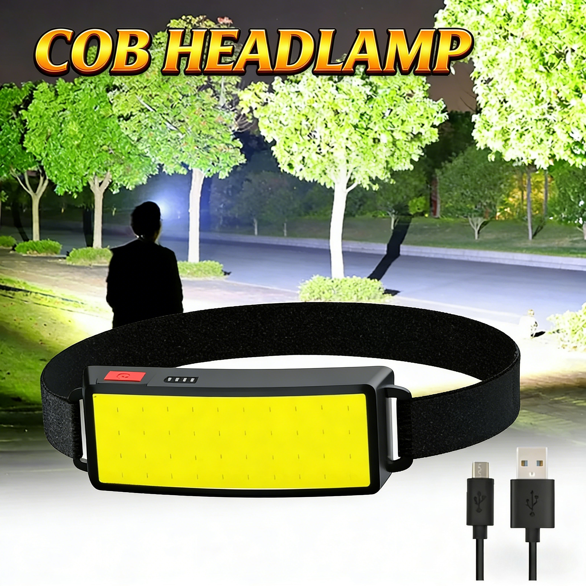 COB Portable LED Headlights Ou - Fish Finder Battery reseña y precio