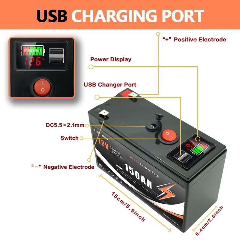 12V 150Ah Lithium  LiFeP04 Bat - Fish Finder Charger reseña y precio