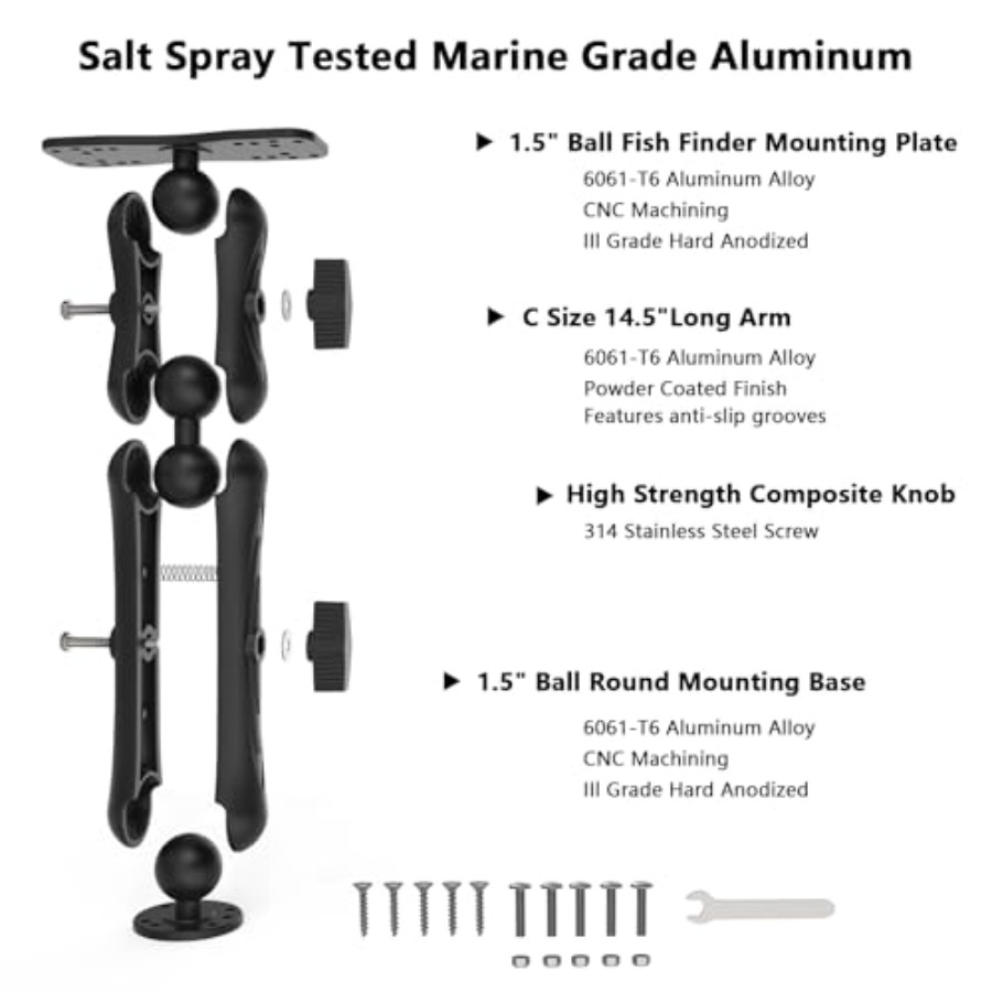 Aluminum Alloy Fish Finder Mou - Fish Finder Mount reseña y precio