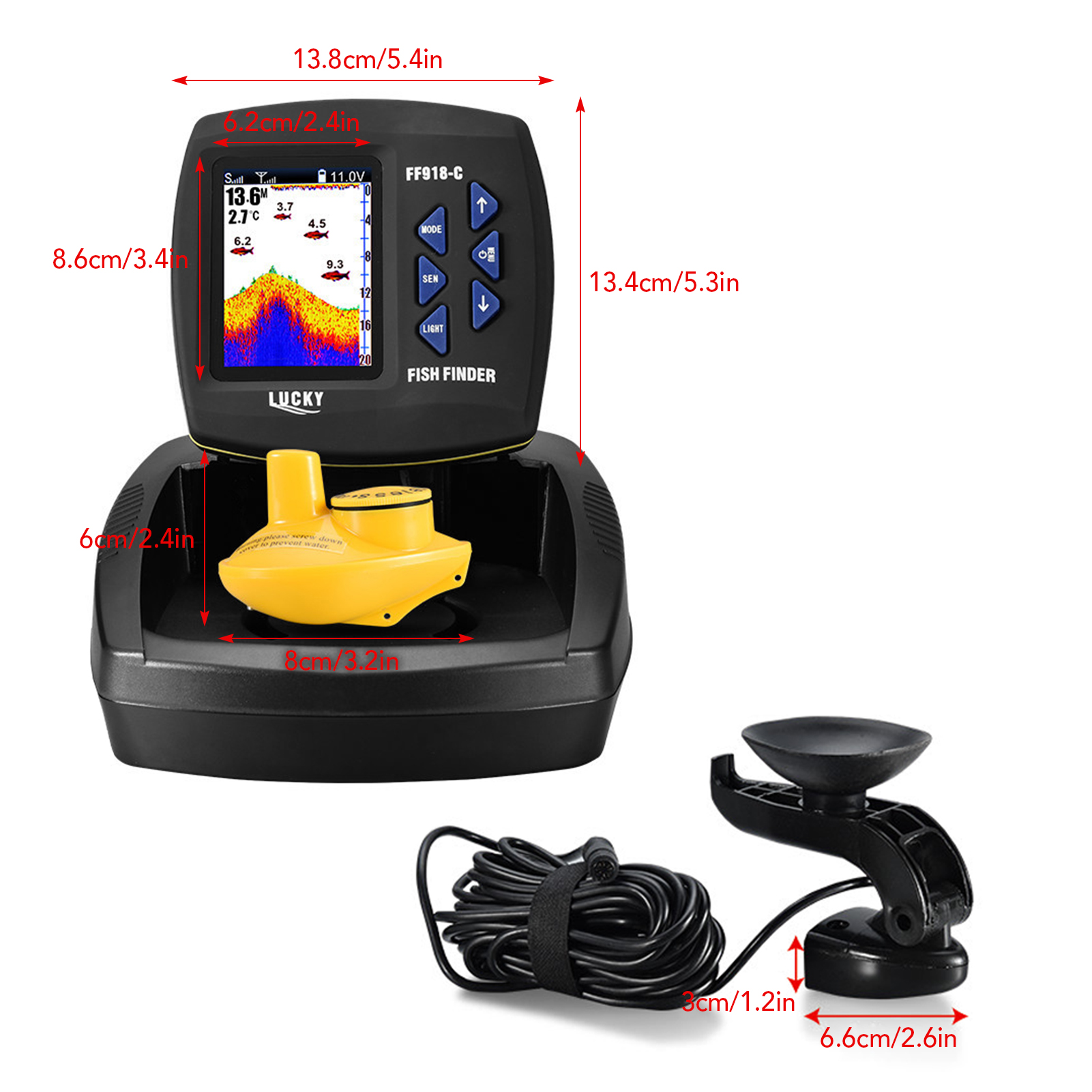 Fish Finder Wireless Sonar Sen - Fish Finder Transducer reseña y precio