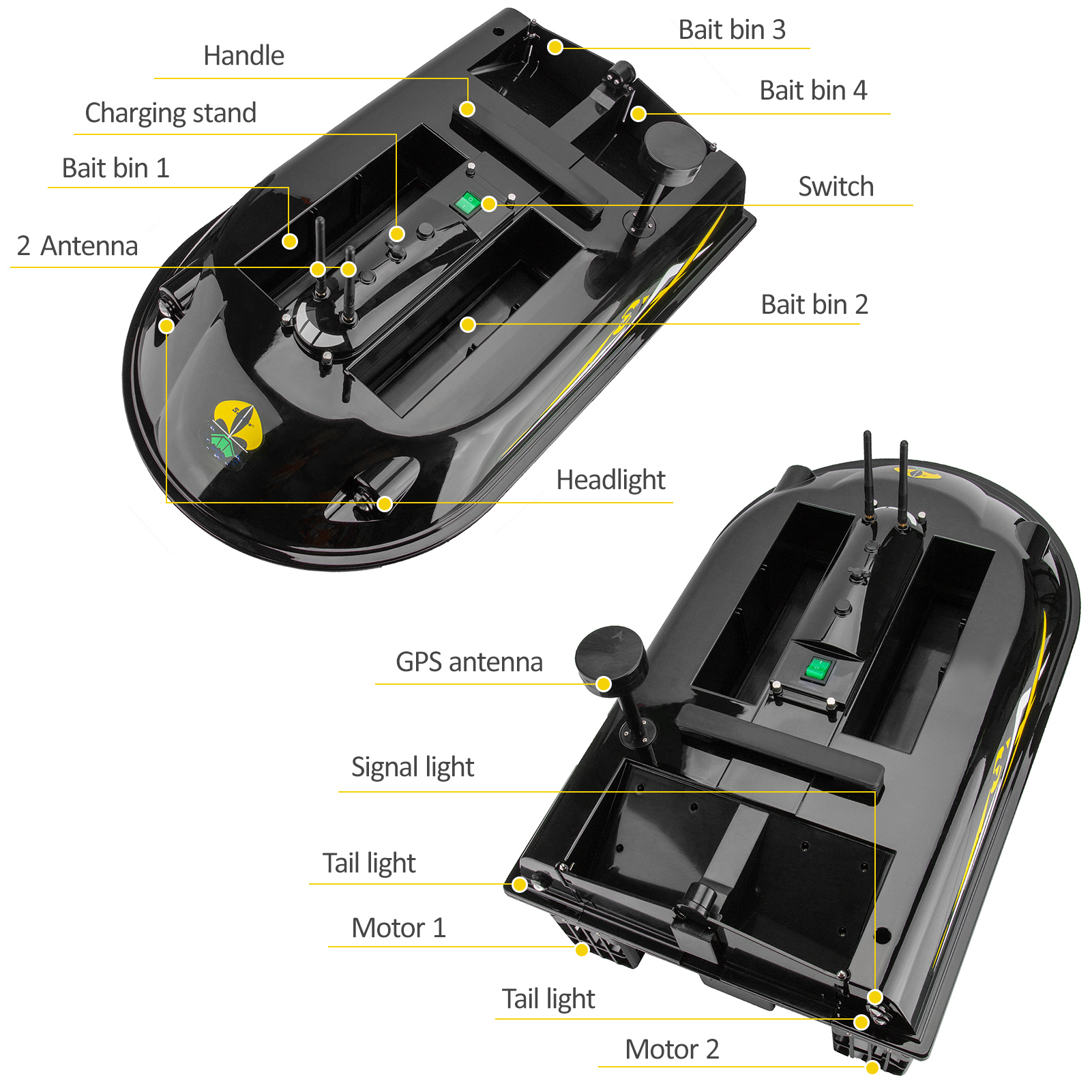 GPS RC Fish Bait Boat 8kg Load - Fishing Gps reseña y precio