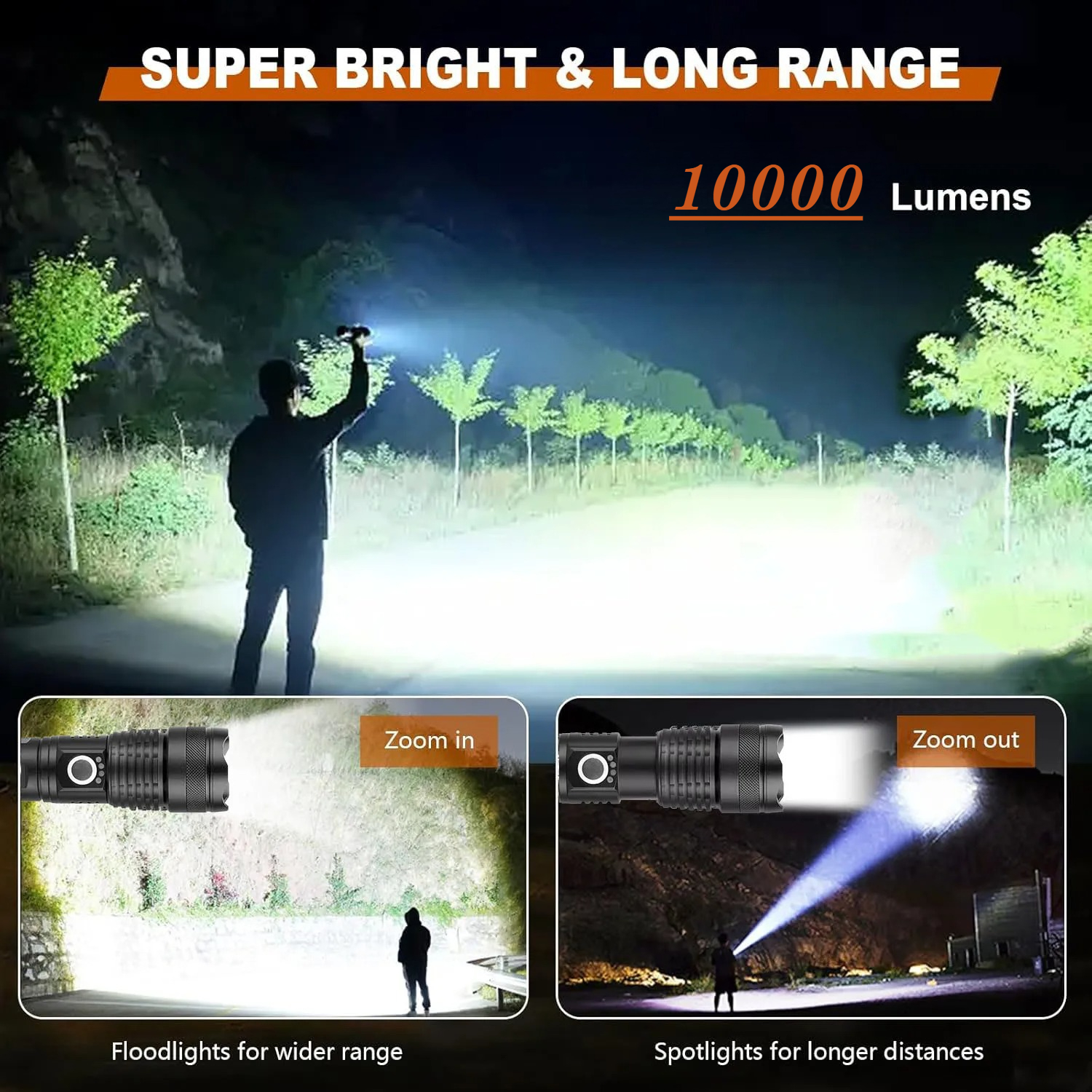 High Power LED Flashlight Rech - Fishing Light reseña y precio