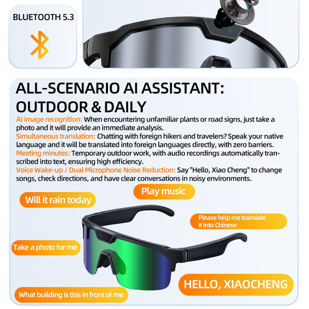 AI Smart Cycling Glasses Men W - Fishing Camera reseña y precio