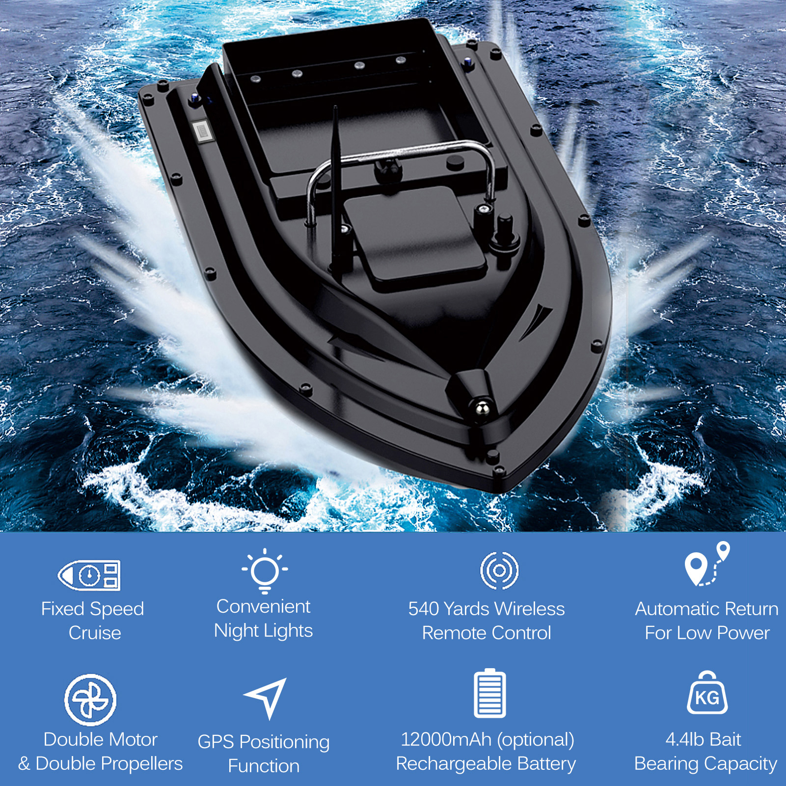 D16E GPS Fishing Bait Boat wit - Fishing Gps reseña y precio