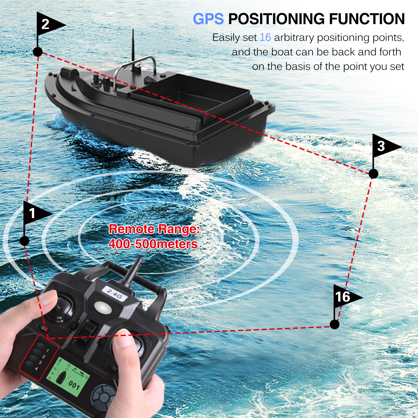 D16E GPS Fishing Bait Boat wit - Fishing Gps reseña y precio